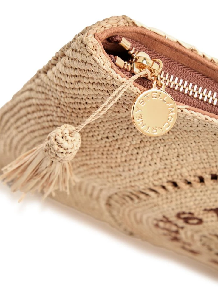 Stella McCartney Logo embroidered raffia pouch 3