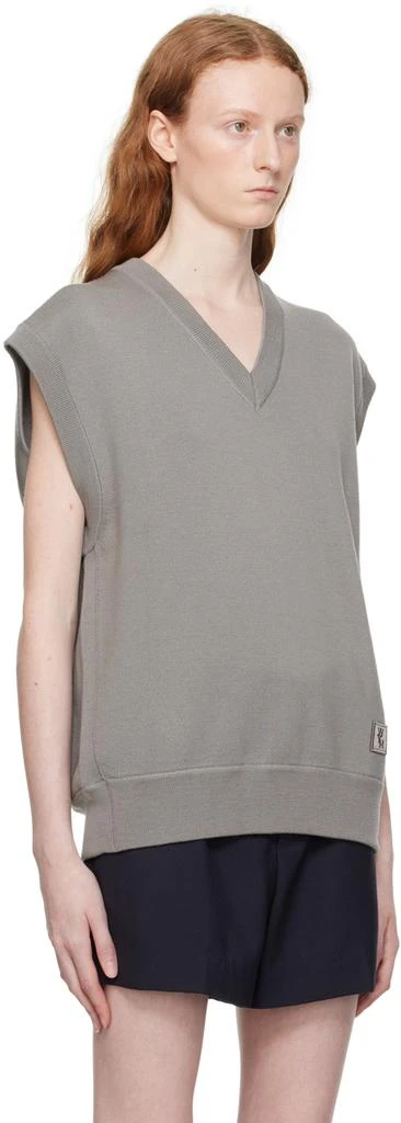 WOOYOUNGMI Gray Leather Patch Vest 2