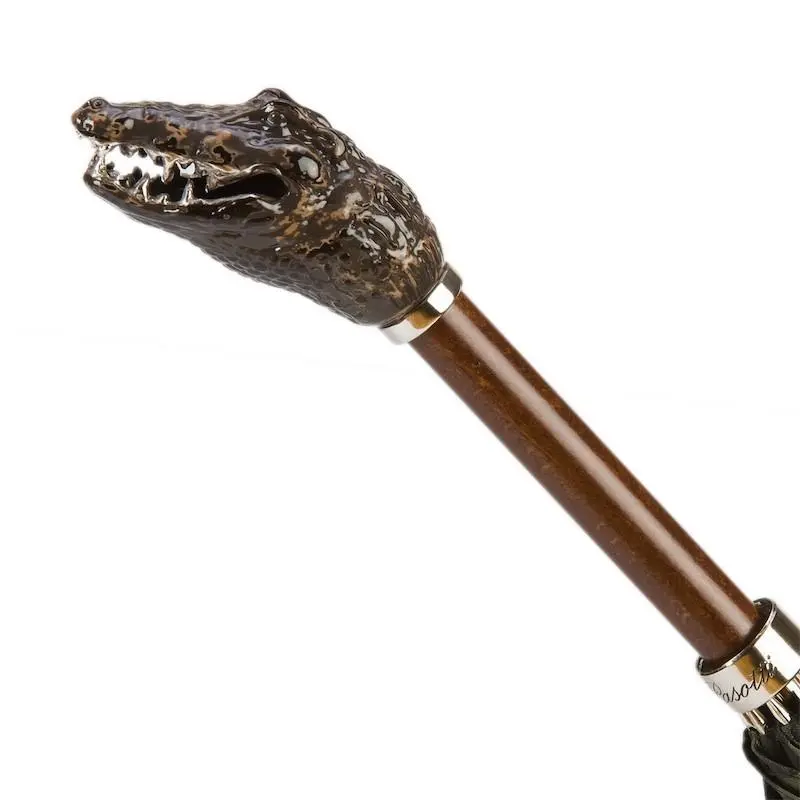 PASOTTI Pasotti Camouflage Print Luxury Umbrella with Crocodile Handle 3