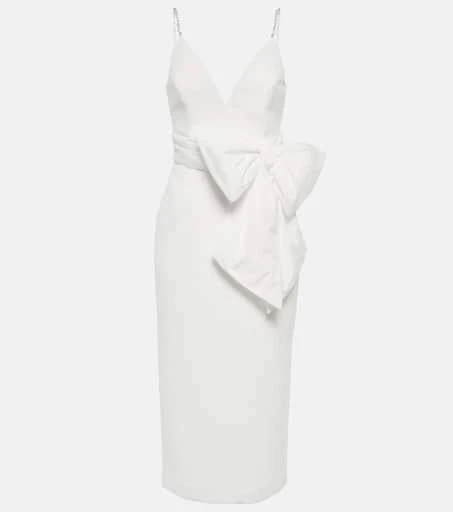 REBECCA VALLANCE Bridal Genevieve bow-trimmed crêpe midi dress 1