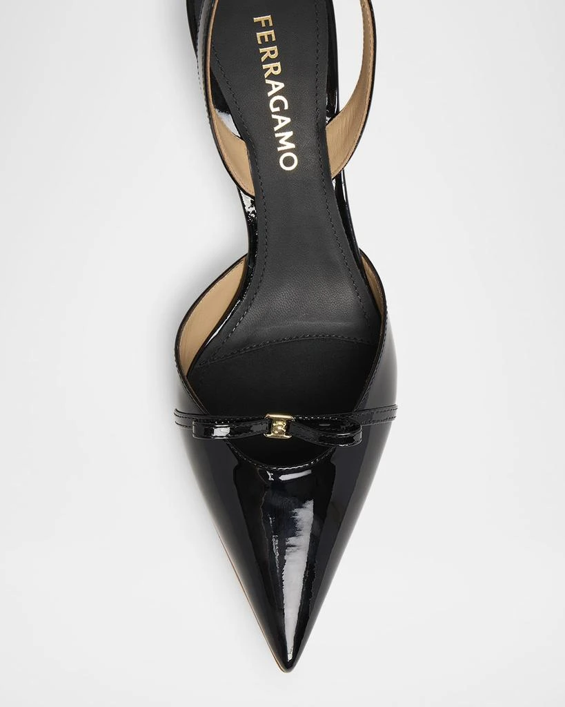 Salvatore Ferragamo Gylla Patent Bow Slingback Pumps 5