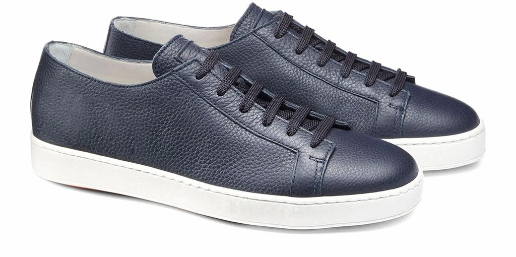 Santoni Tumbled leather sneakers 2
