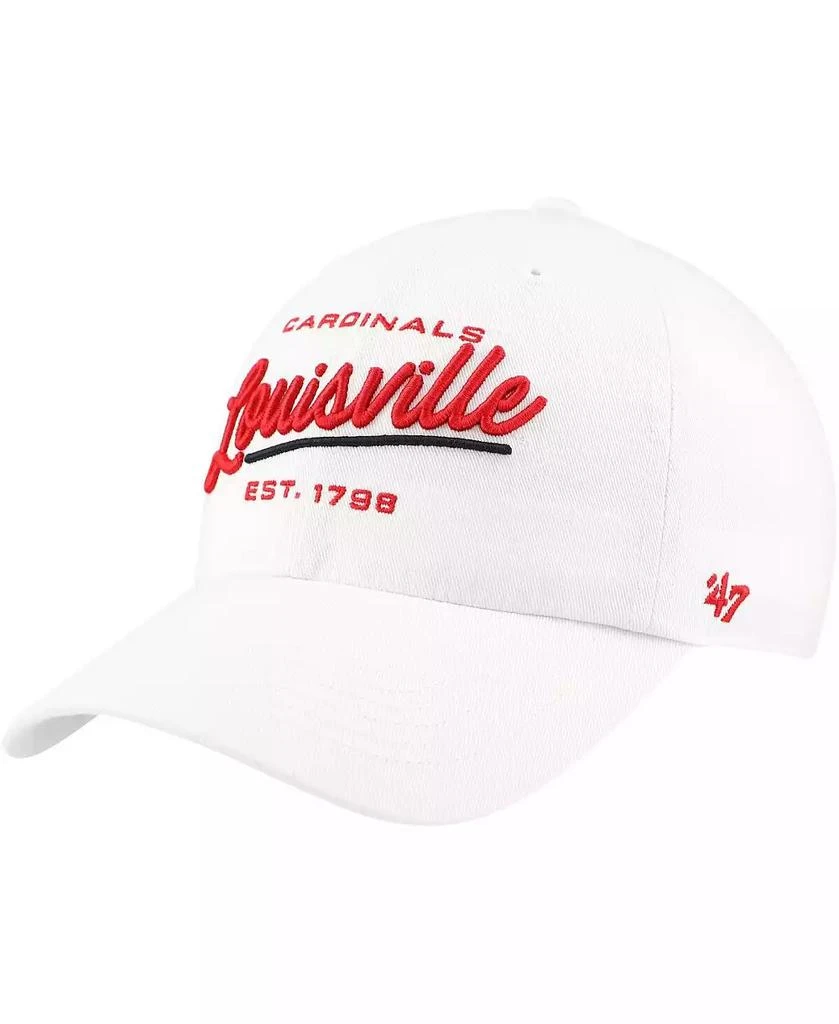 47 Brand Women's White Louisville Cardinals Sidney Clean Up Adjustable Hat 1