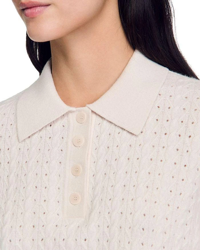 Sandro Poppy Pointelle Knit Sweater 5