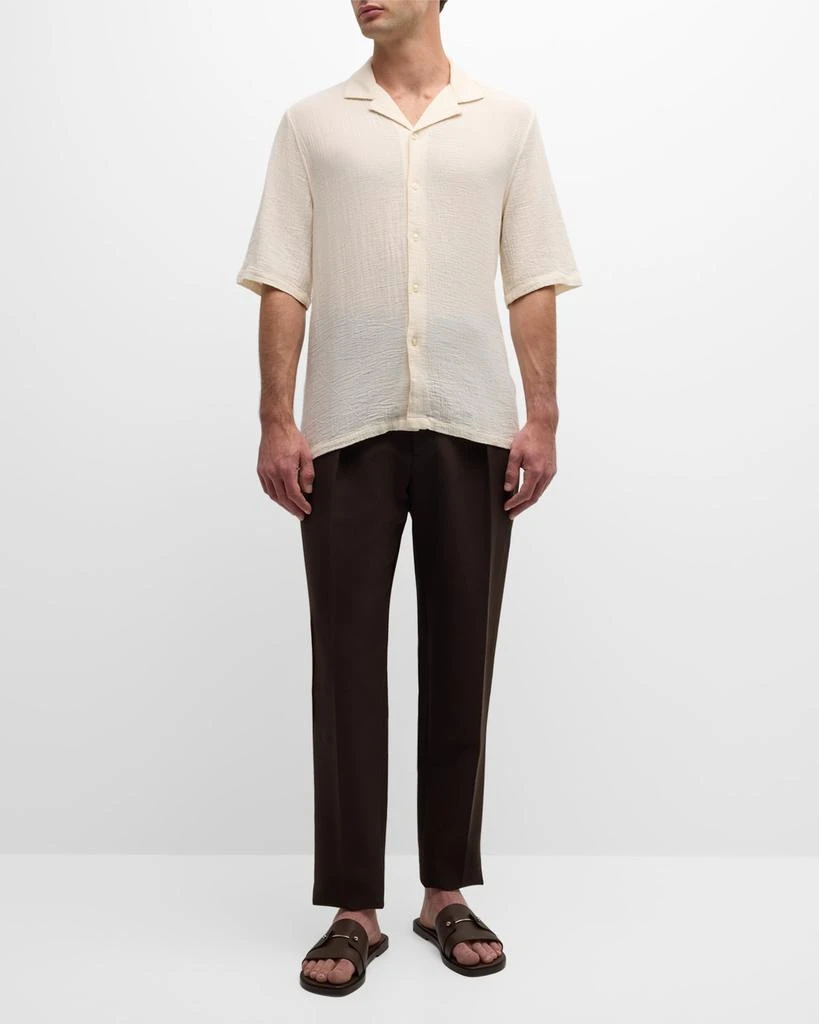 Officine Generale Men's Eren Textured Camp Shirt 3