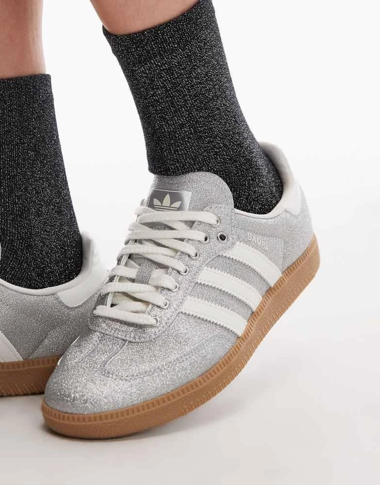Adidas adidas Originals Disco Samba OG trainers in silver glitter Exclusive at ASOS 4