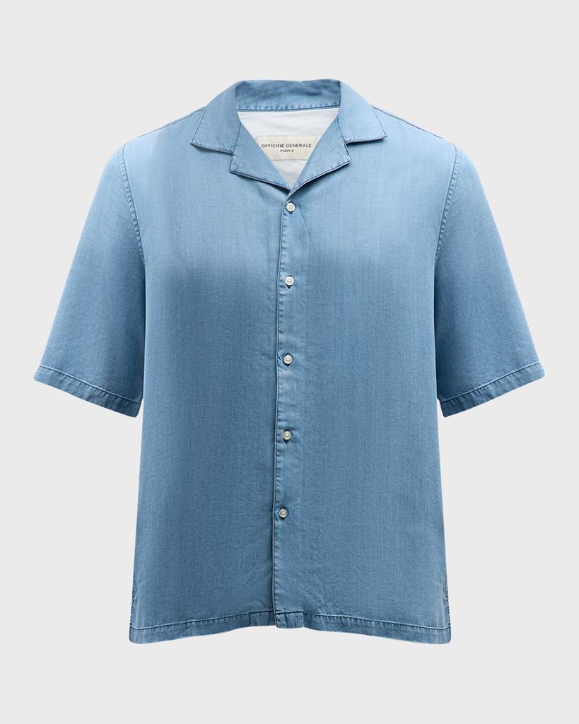 Officine Generale Men's Eren Chambray Camp Shirt