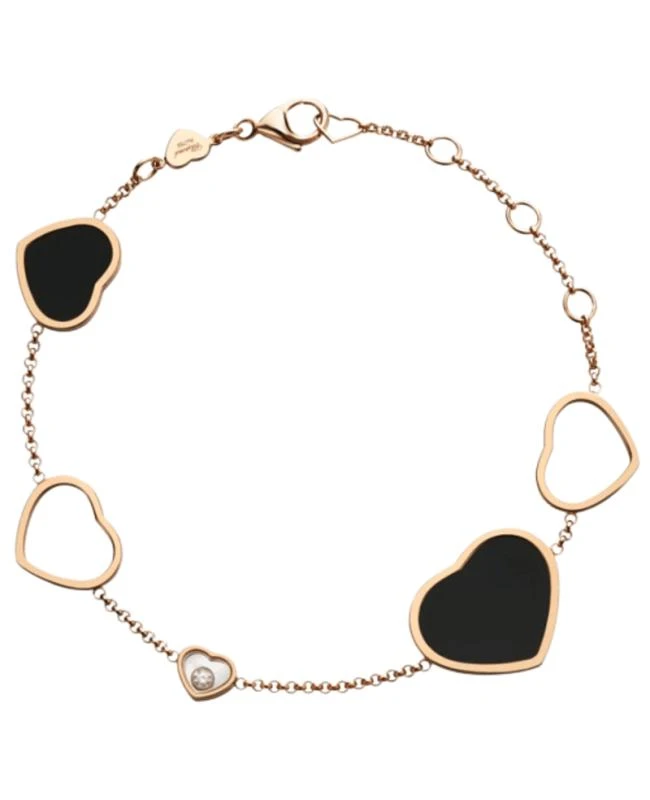 Chopard Chopard Happy Hearts 18K Rose Gold, Diamond and Onyx Women's Bracelet 857482-5021 1