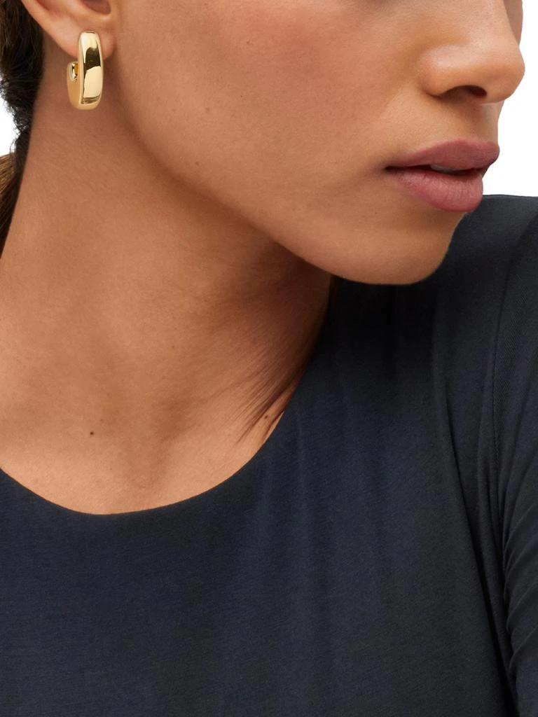 Saks Fifth Avenue 18K Goldplated Sterling Silver Chunky Hoop Earrings 3