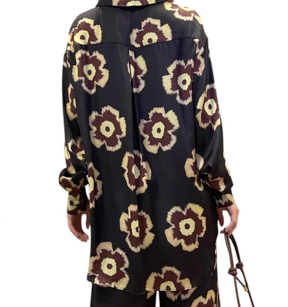 Glamorous Flower Power Top In Black