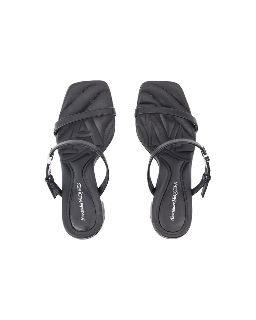 サンダル・ミュール Seal Heeled Sandals - Alexander McQueen - Leather - Black Alexander McQueen Seal Heeled Sandals - - Leather - Black