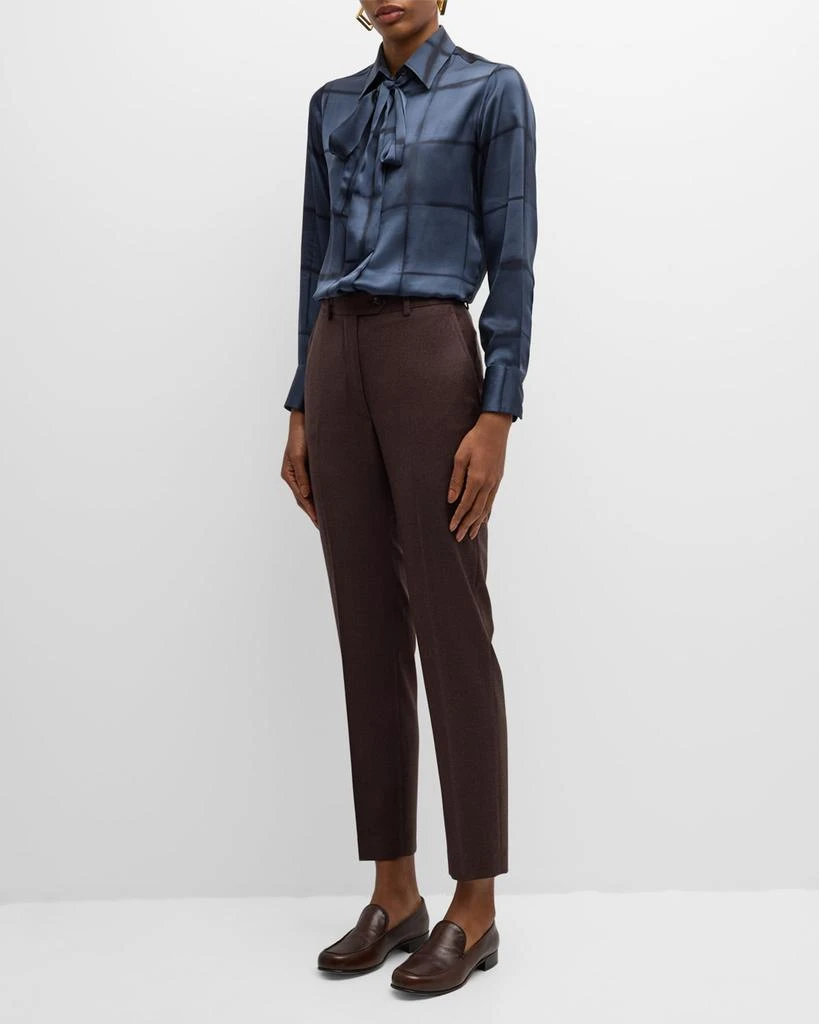 Kiton Mid-Rise Straight-Leg Crop Wool Pants 3