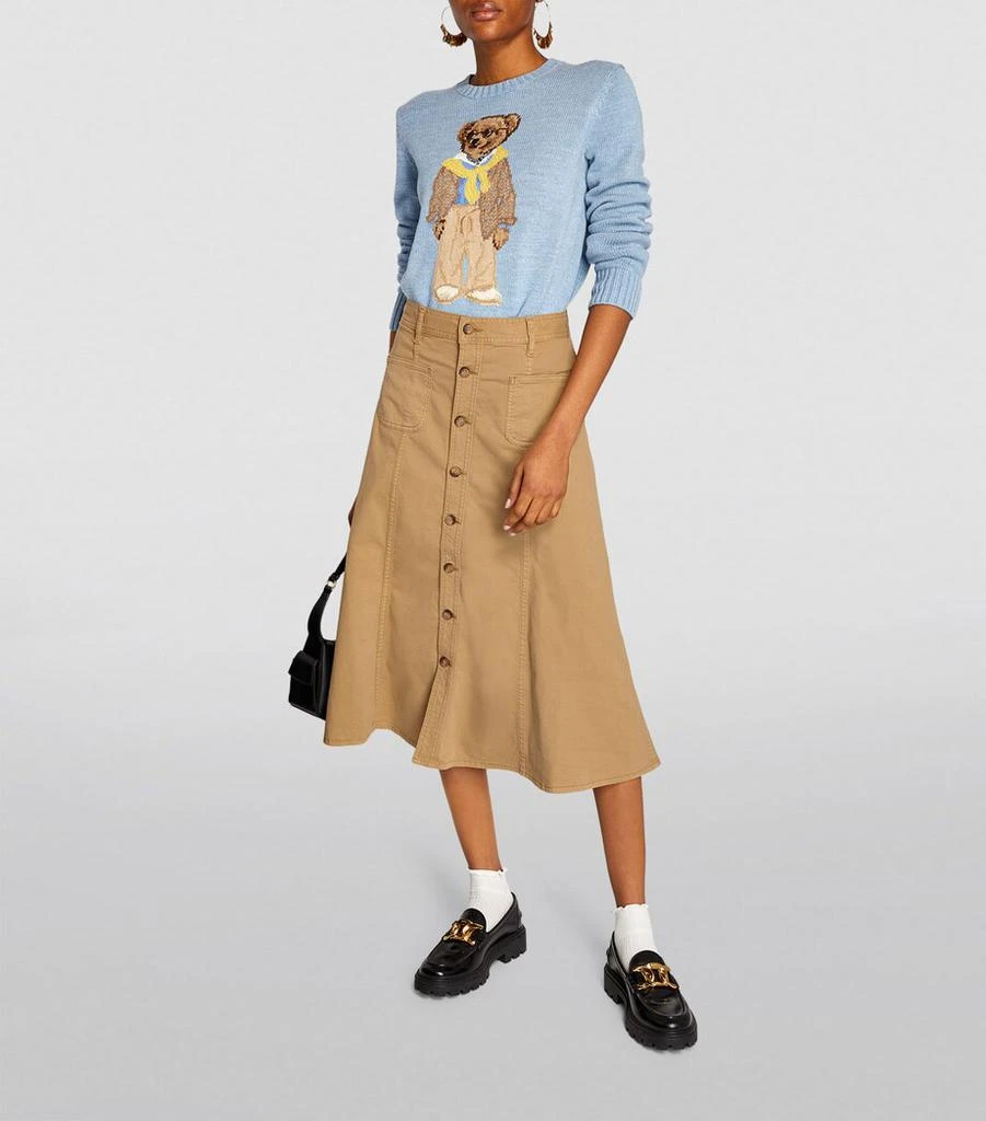 Ralph Lauren A-Line Button-Down Midi Skirt 2
