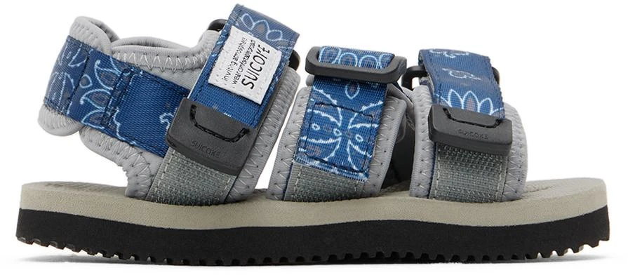 Suicoke Kids Navy 
Gray Kisee Sandals