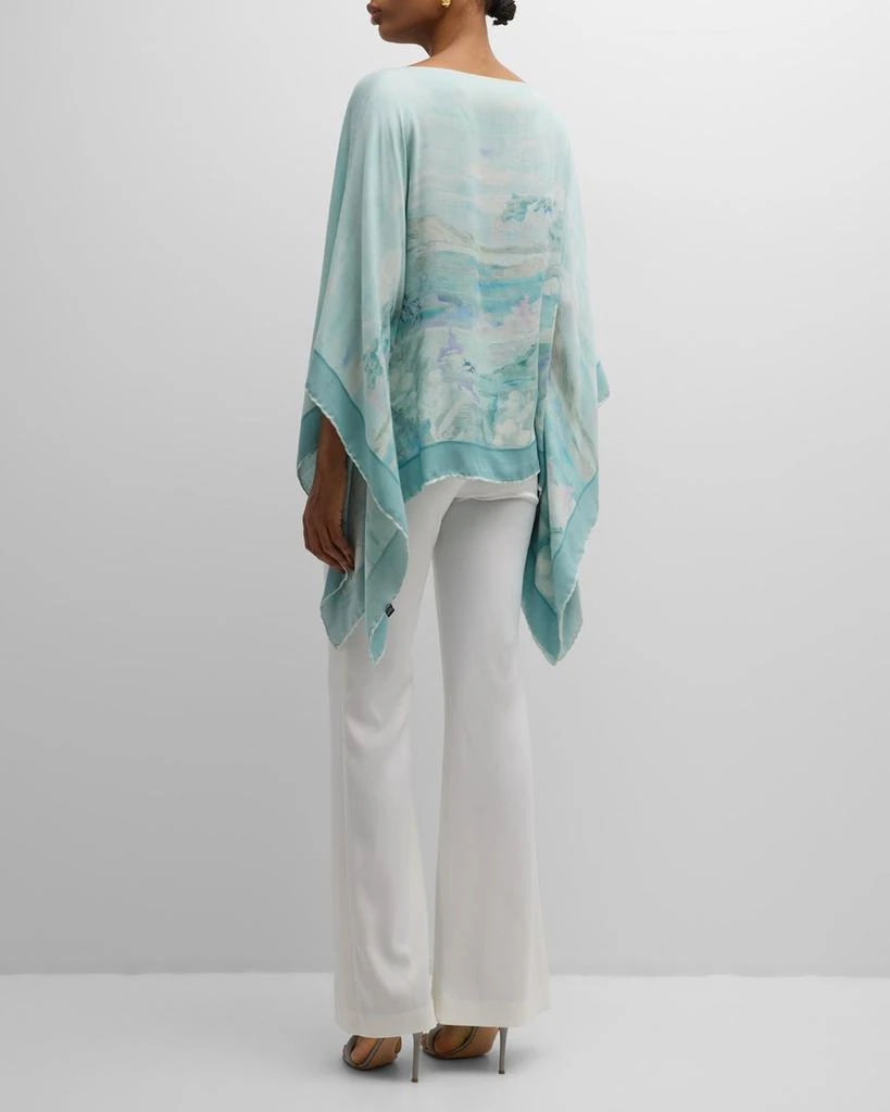 Rani Arabella Eden Cashmere-Blend Printed Poncho 4