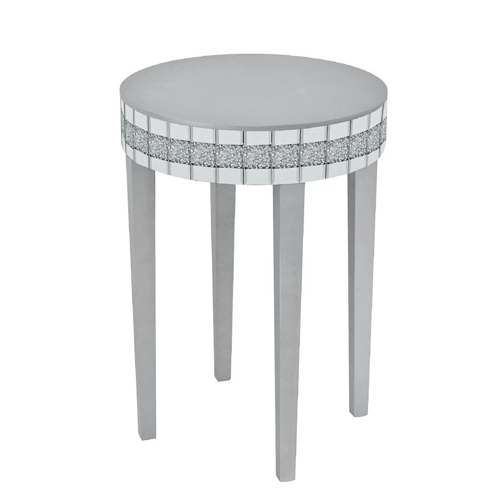 Streamdale Furniture Streamdale Artisanal Round Mirror Breakfast Table with Diamond-Cut Pedestal