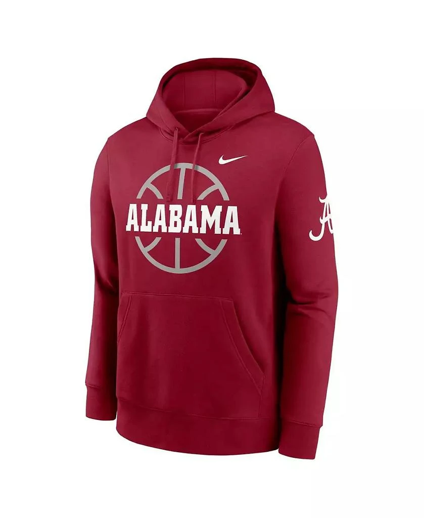 NIKE Men's Crimson Alabama Crimson Tide Basketball Icon Club Fleece Pullover Hoodie 2