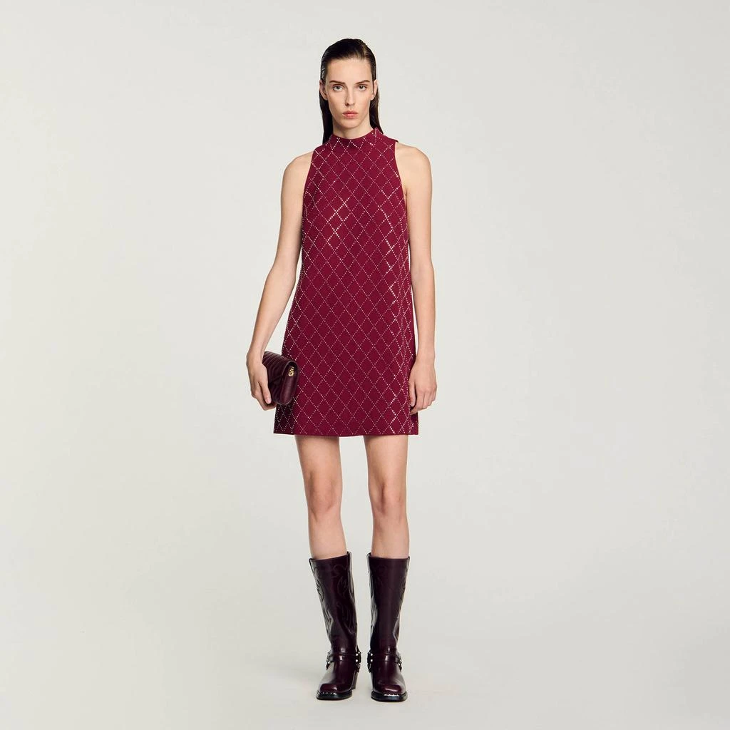 Sandro Studded diamond short dress 1