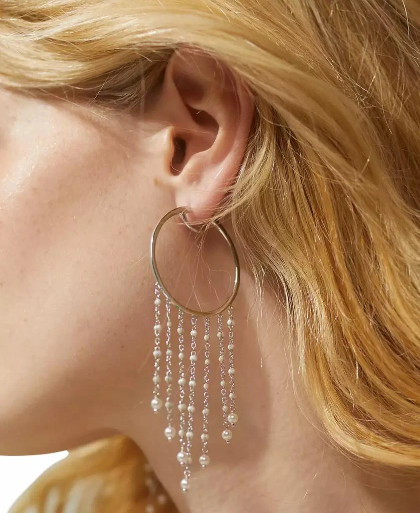 Nadri AJOA by Imitation Pearl Fringe Hoop Earrings 5