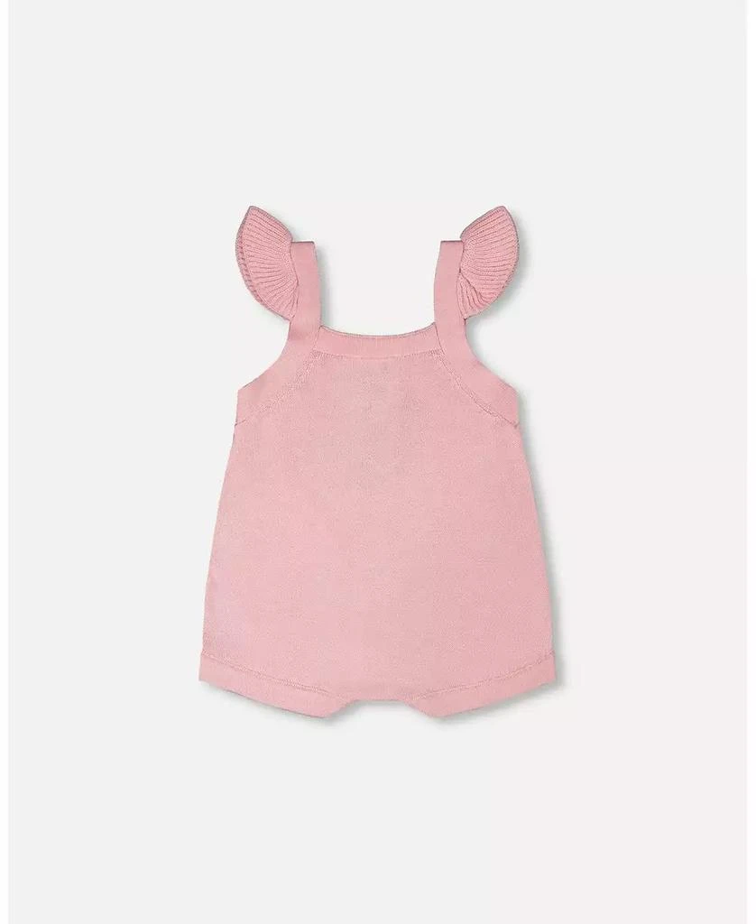 Deux par Deux Baby Girls Knit Strawberry Romper Light Pink 4