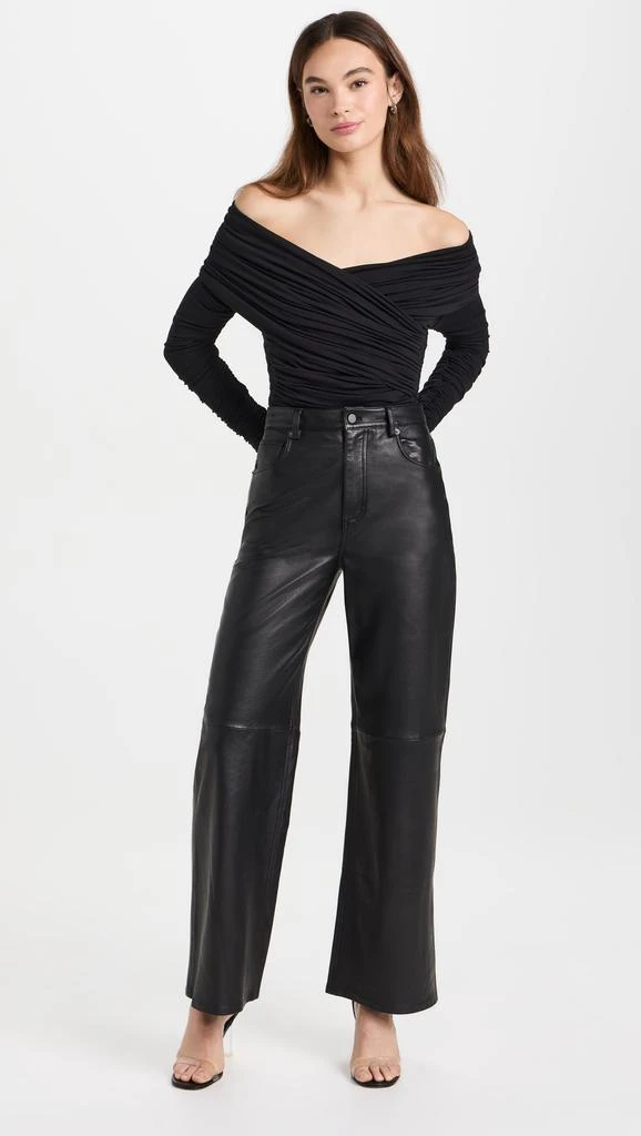 Reformation Veda Kennedy Wide Leg Leather Pants 7