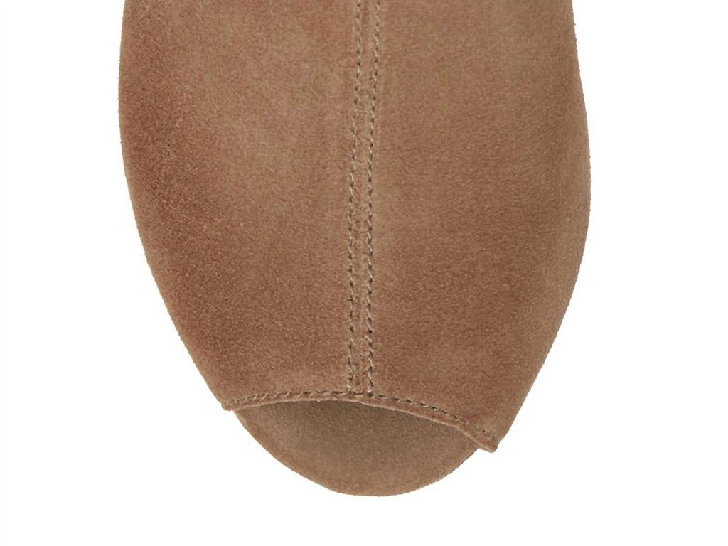 CHOCOLAT BLU Women's Peep Toe Wedge In Taupe Suede