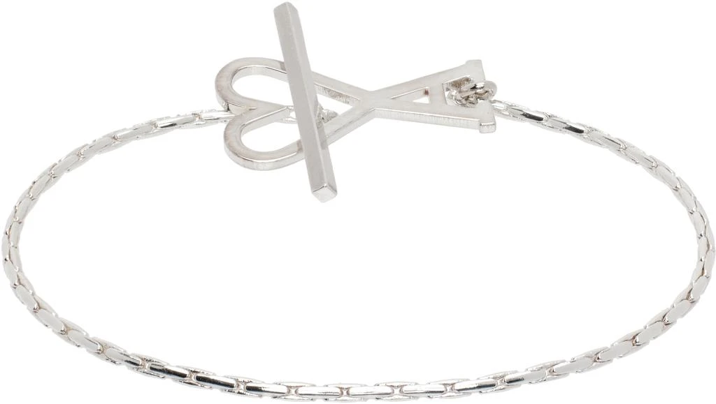 AMI Silver Brass Ami de Coeur Chain Bracelet 2