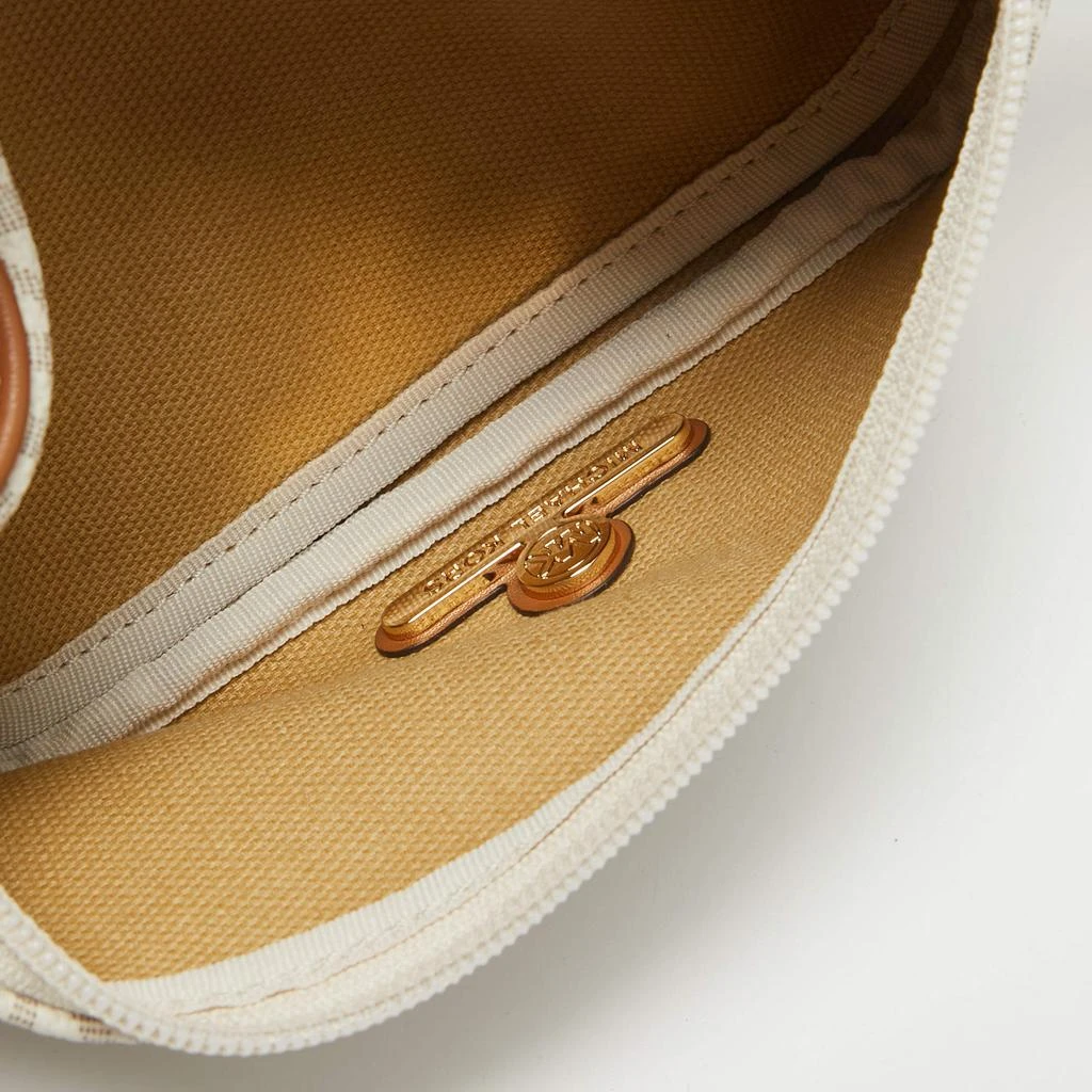 Michael Kors Michael Kors Brown/Off White Signature Coated Canvas and Leather Extra Small Slater Sling Bag 7