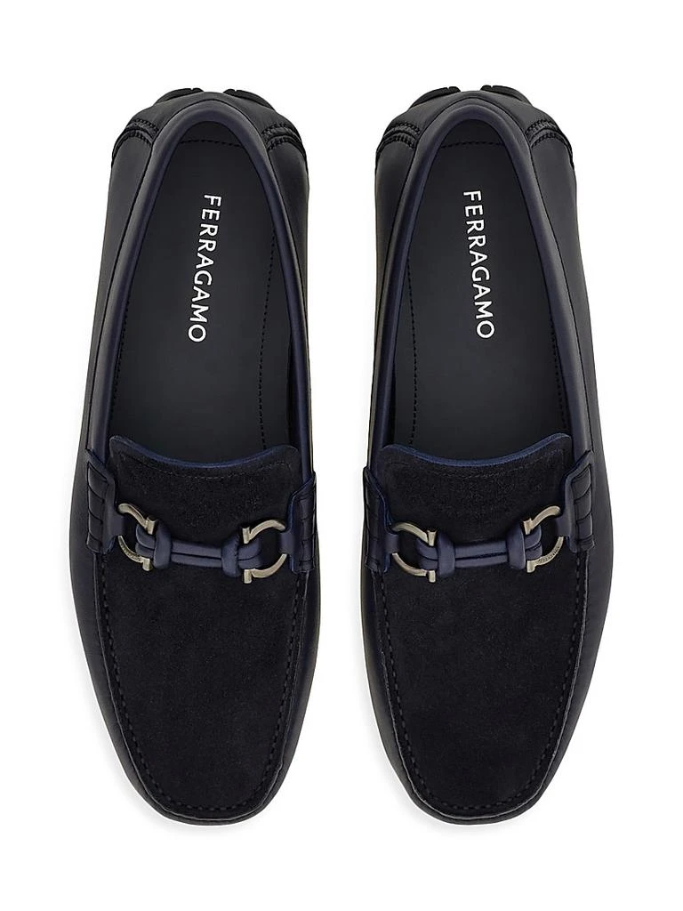 Salvatore Ferragamo Almeria Leather
Suede Driving Loafers 3