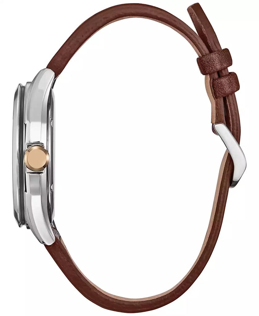 Citizen Eco-Drive Men's Disney Mickey Mouse Explorer Brown Leather Strap Watch 41mm