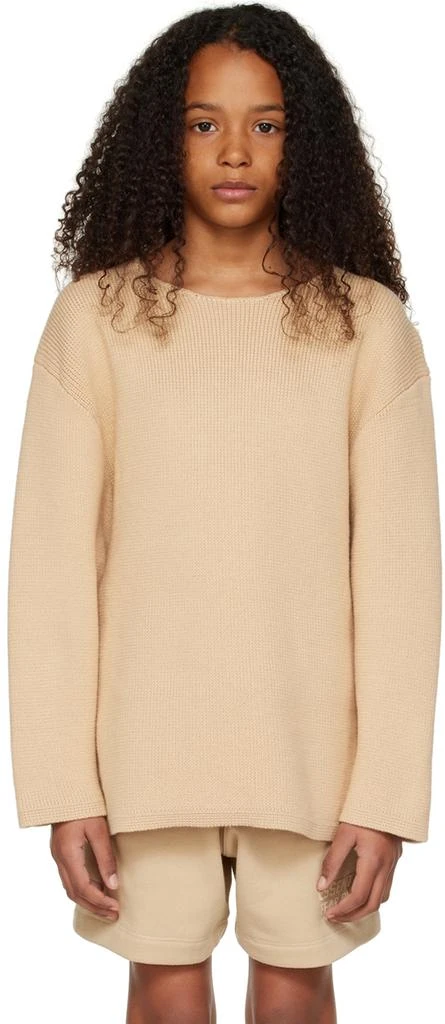 Essentials Kids Beige Crewneck Sweater 1