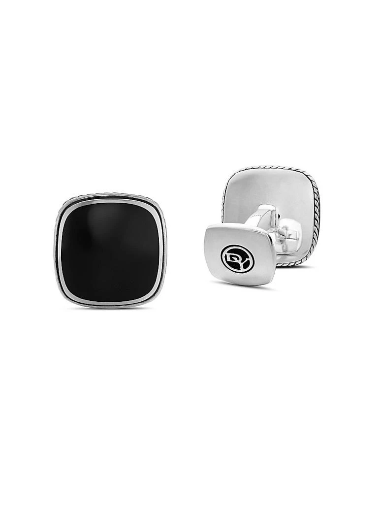 David Yurman Streamline Inlay Cufflinks in Sterling Silver 3