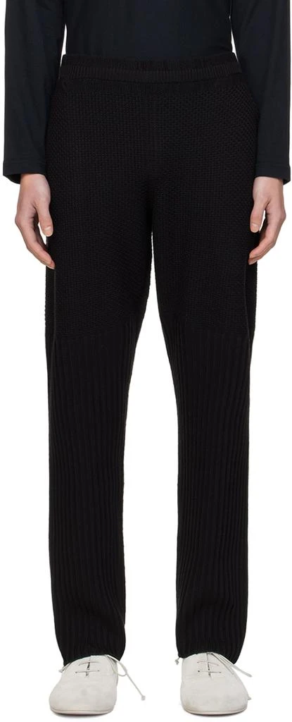 Homme Plissé Issey Miyake Black Rustic Knit Sweatpants 1
