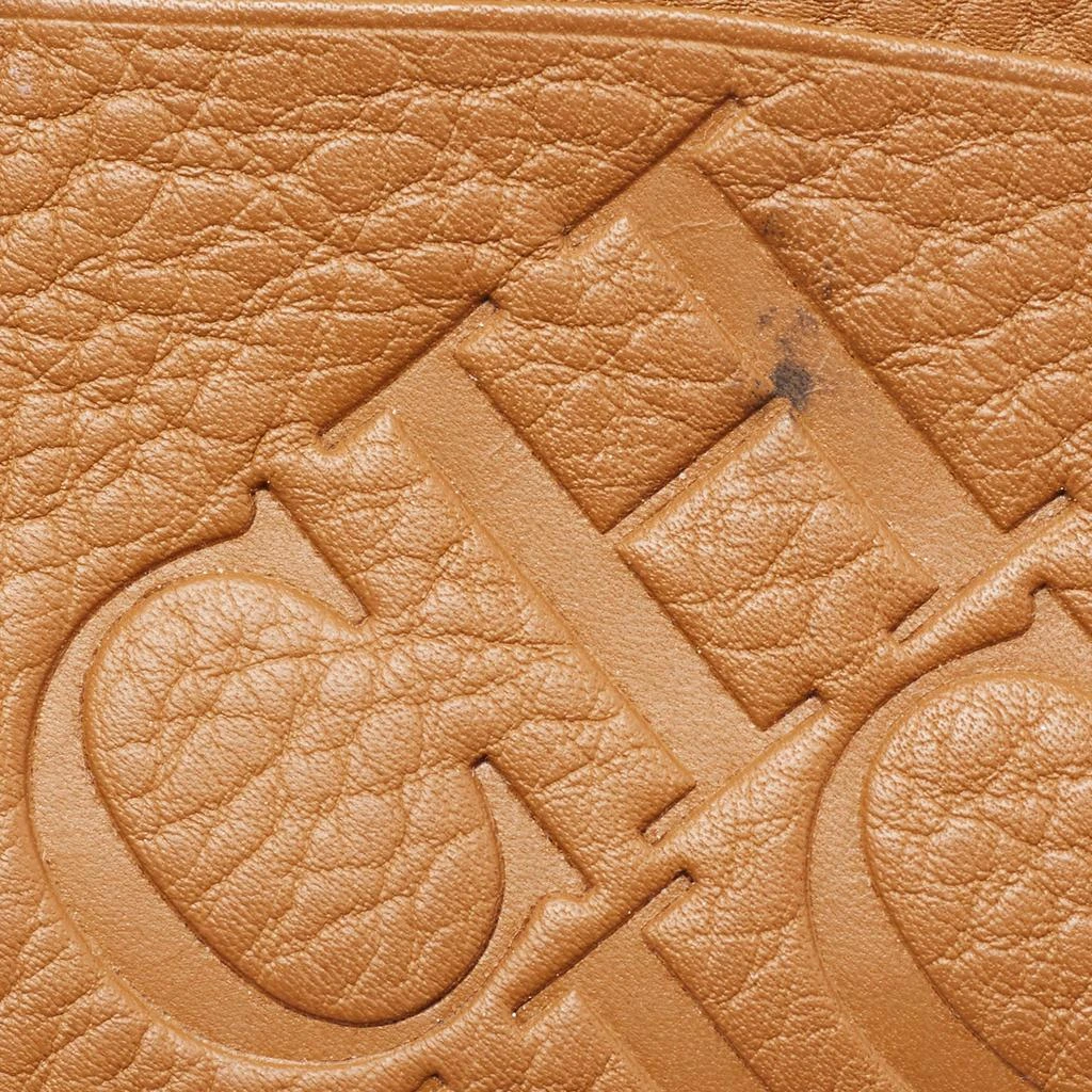 CH Carolina Herrera CH Carolina Herrera Tan Monogram Embossed Leather Card Holder 7