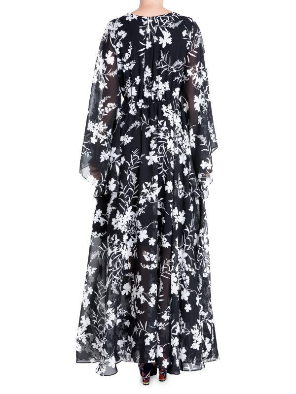 Meghan LA Sunset Surplice Floral Chiffon Maxi Dress