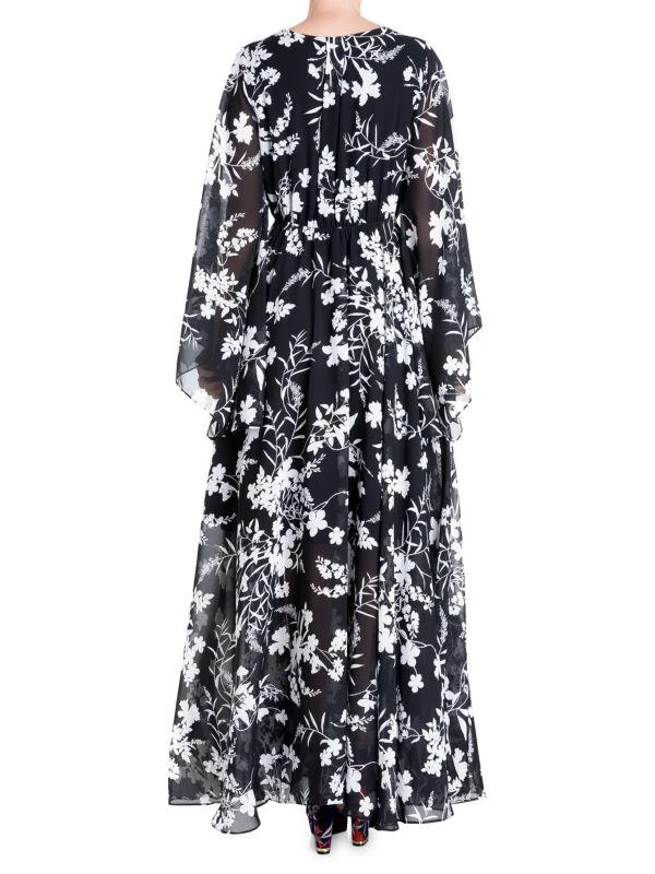 Meghan LA Sunset Surplice Floral Chiffon Maxi Dress 2