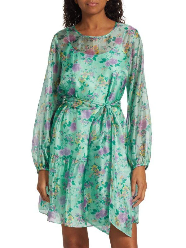 LDT Floral-Printed Blouson Minidress 1