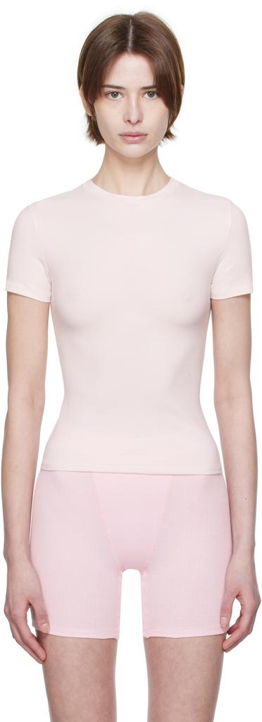 SKIMS Pink Cotton Jersey T-shirt
