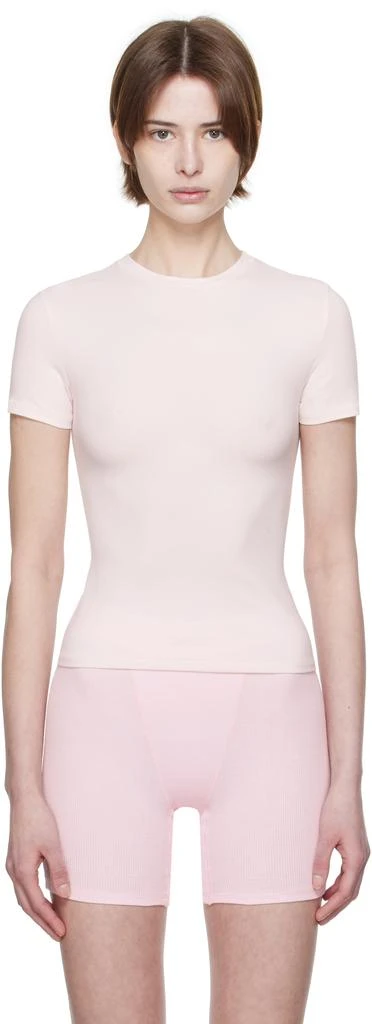 SKIMS Pink Cotton Jersey T-shirt 1