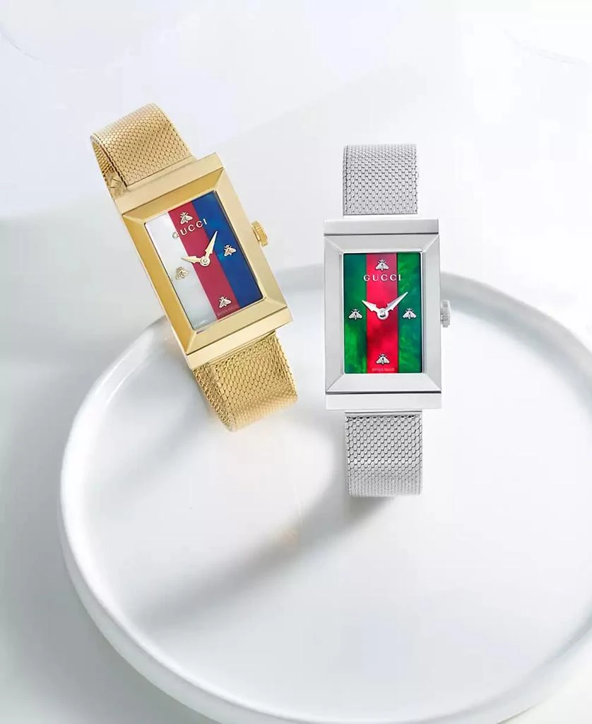 Gucci G-Frame Stainless Steel Mesh Bracelet Watch 21x34mm 5
