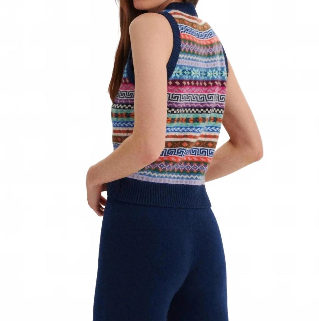 Suzie Kondi Tupos Cashmere Sweater Vest In Fair Isle 2