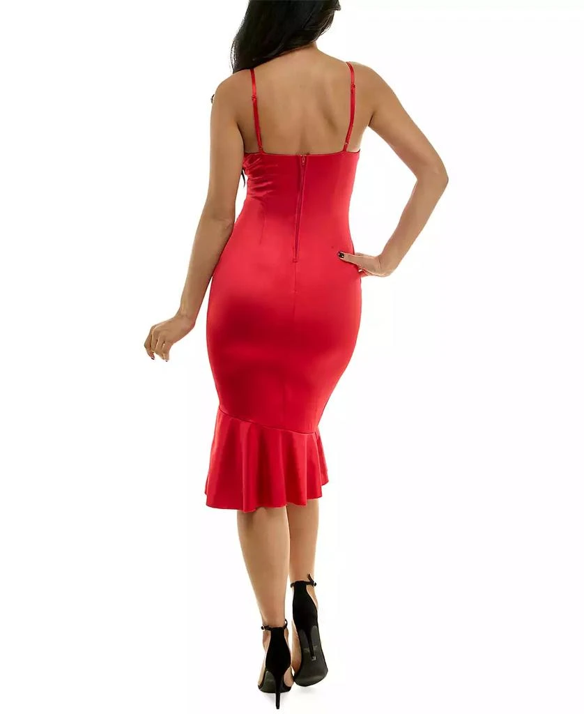 Emerald Sundae Juniors' Strappy Surplice-Neck Ruffled Dress 2