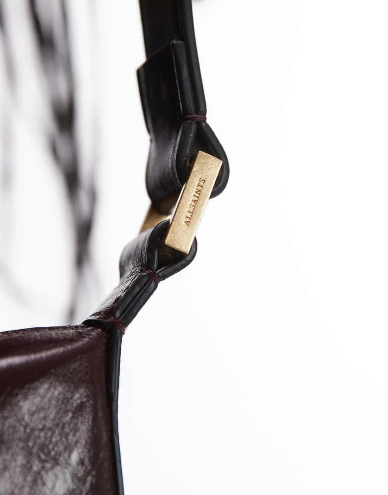 ALL SAINTS AllSaints half moon leather crossbody bag in burgundy 4
