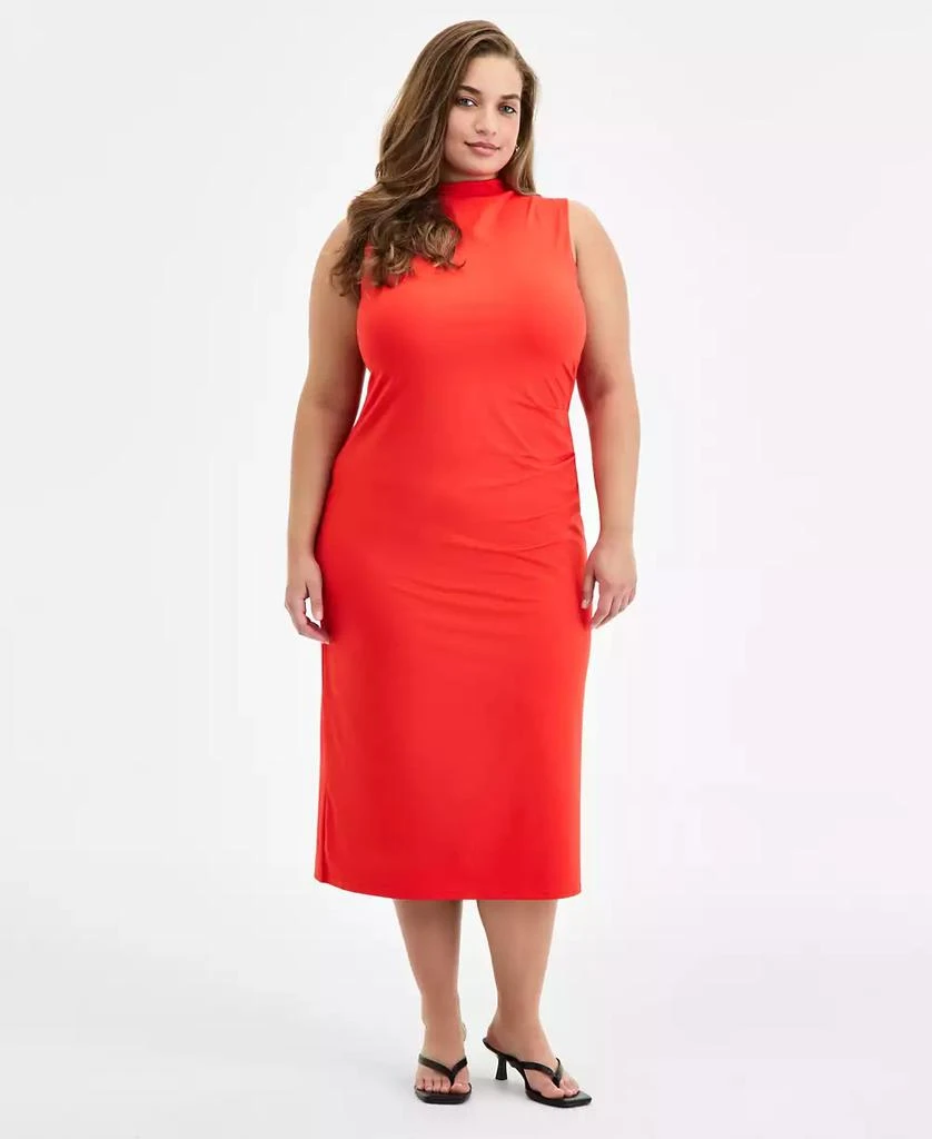 Shop Trendy Plus Size Mock-Neck Midi Dress, Exclusively at Macy's on Sale  at BeyondStyle  Get 71% Off Trendy Plus Size Mock-Neck Midi Dress,  Exclusively at Macy's with Limited-Time Flash Deals, Exclusive