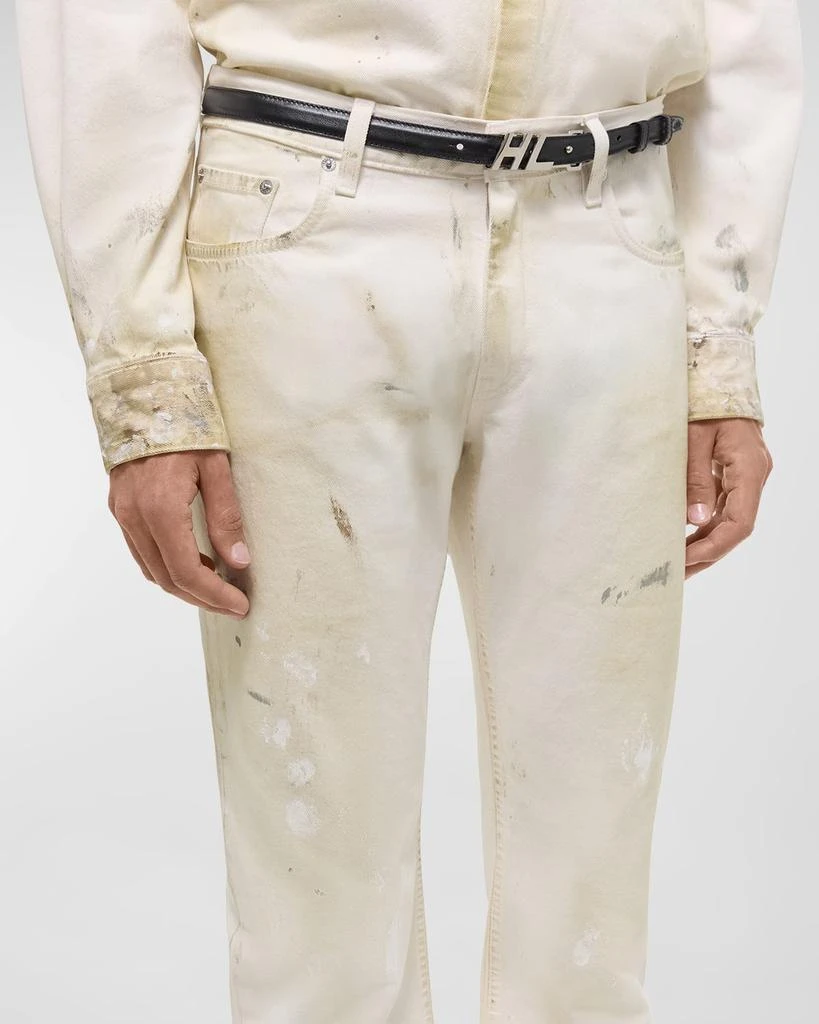 Helmut Lang Men's Low-Rise Jeans with Paint Splatter 6
