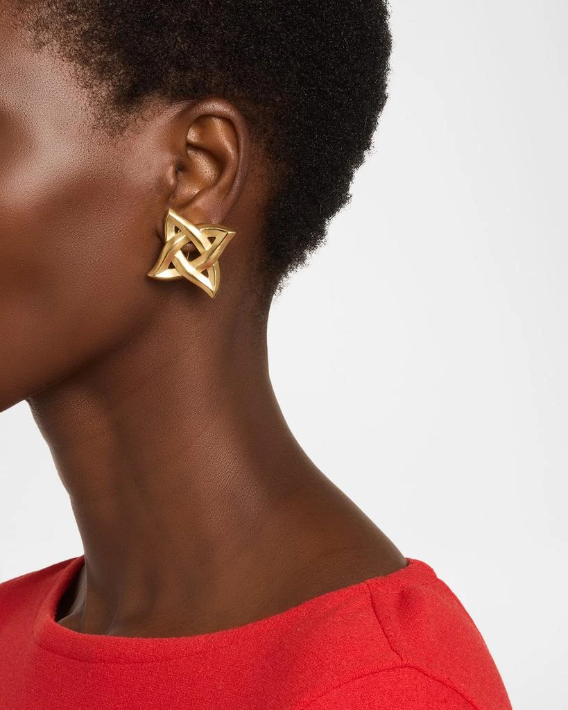 NM Estate Estate Angela Cummings 18K Yellow Gold Matte Finish Square Celtic Knot Earrings 2