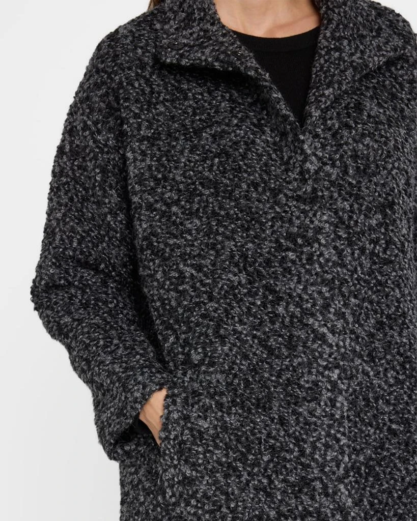Eileen Fisher Petite Stand-Collar Curly Alpaca Wool Coat 5