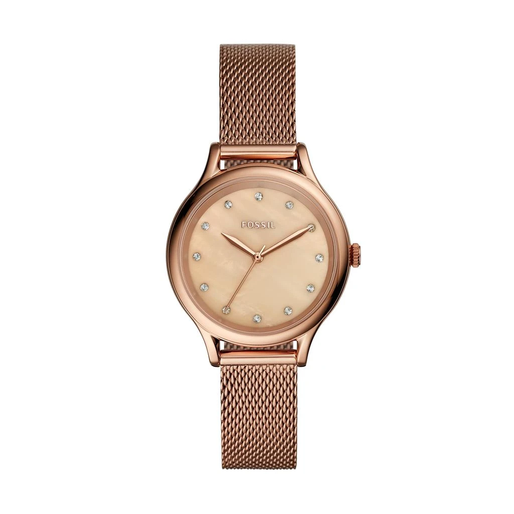 Fossil Fossil Women's Laney Three-Hand, Rose Gold-Tone Stainless Steel Watch 1