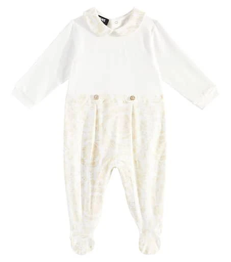 Versace Baby Barocco cotton-blend jersey onesie 1