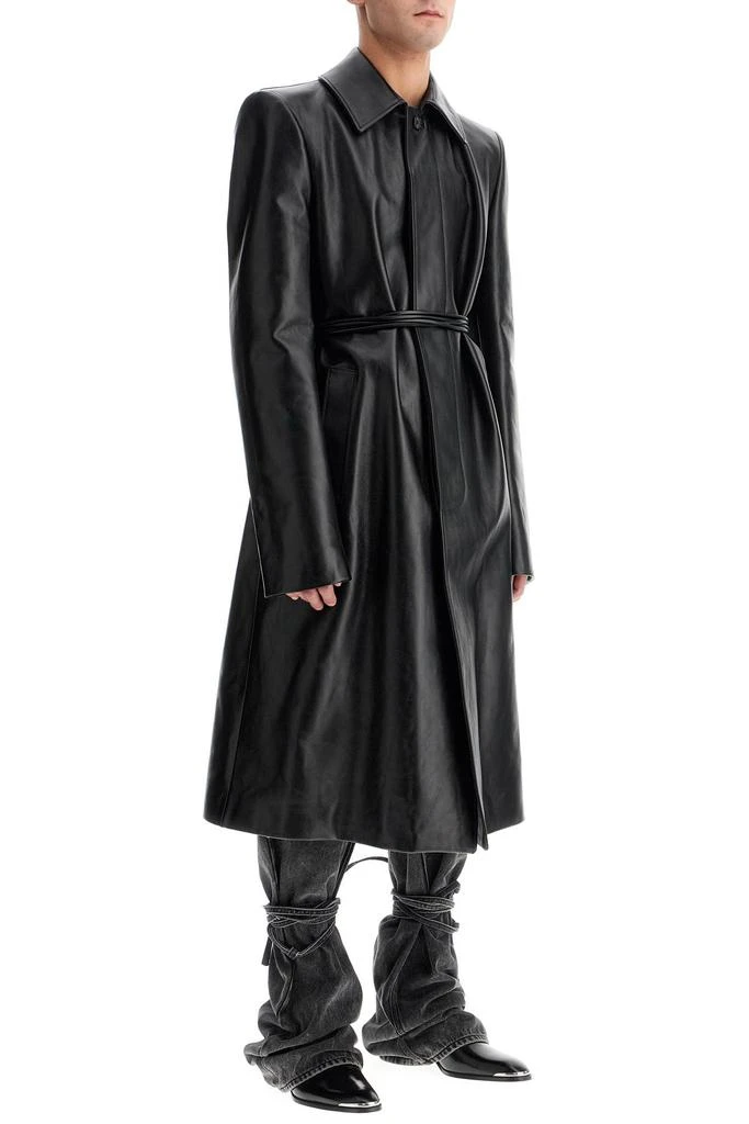 Alexander McQueen waterproof leather jacket with voluminous shoulders 2
